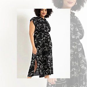 Eloquii Button Front Shirt Dress